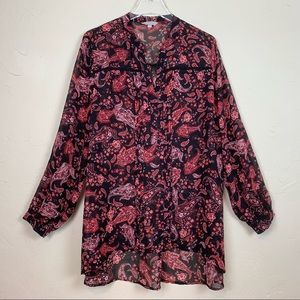 ANTHOLOGY Hi-Lo Floral Paisley Sheer Tunic 14